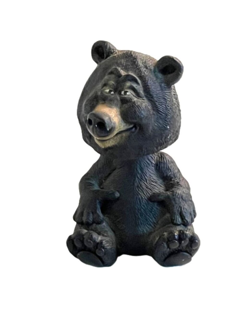 Vintage Black Bear Bubblehead Figurine Resin Cabin Decor 4.75" A&A Plush